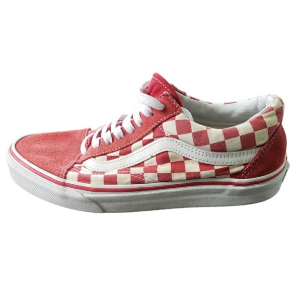 Vans Old School Skateboard Sneakers  Red White Checkered Men’s sz 7 women's 8.5 - Picture 4 of 11